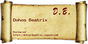 Dohos Beatrix névjegykártya