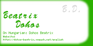 beatrix dohos business card